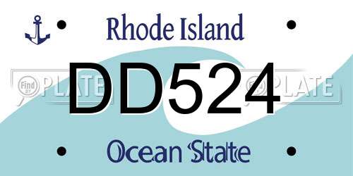 DD524 Rhode Island License Plate