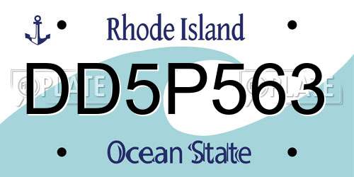 DD5P563 Rhode Island License Plate