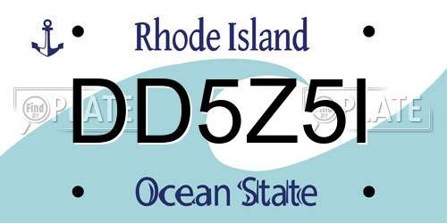 DD5Z5I Rhode Island License Plate