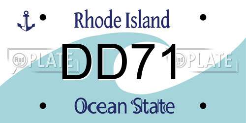 DD71 Rhode Island License Plate