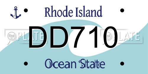 DD710 Rhode Island License Plate