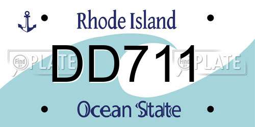 DD711 Rhode Island License Plate