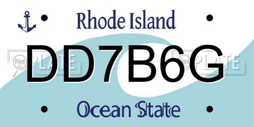 DD7B6G Rhode Island License Plate