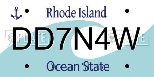 DD7N4W Rhode Island License Plate