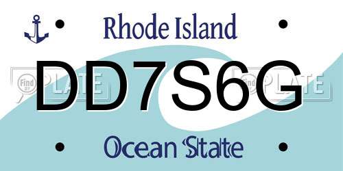 DD7S6G Rhode Island License Plate