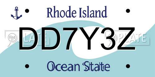 DD7Y3Z Rhode Island License Plate