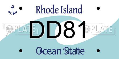 DD81 Rhode Island License Plate
