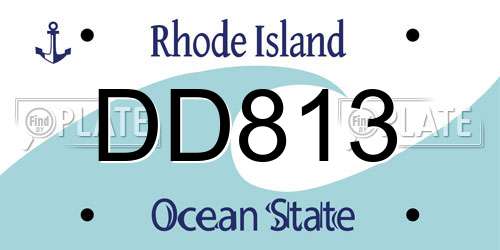 DD813 Rhode Island License Plate