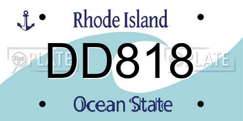 DD818 Rhode Island License Plate