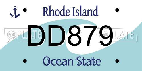 DD879 Rhode Island License Plate