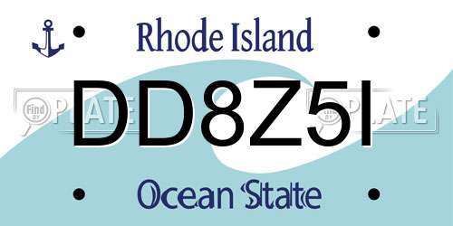DD8Z5I Rhode Island License Plate