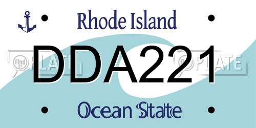 DDA221 Rhode Island License Plate