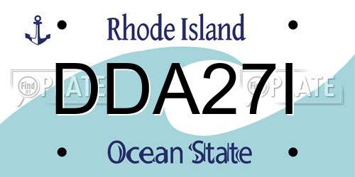DDA27I Rhode Island License Plate