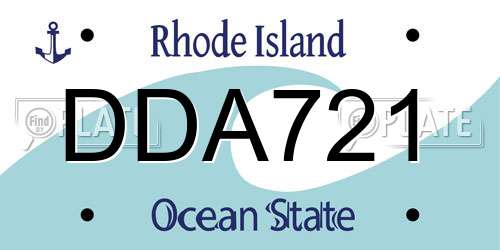 DDA721 Rhode Island License Plate