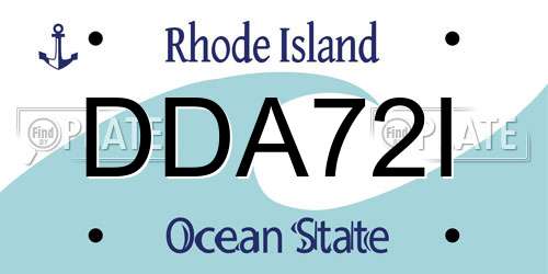 DDA72I Rhode Island License Plate