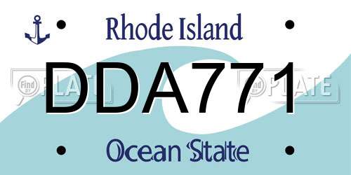 DDA771 Rhode Island License Plate