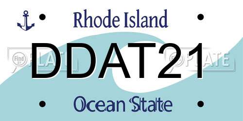 DDAT21 Rhode Island License Plate