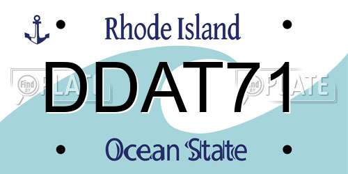 DDAT71 Rhode Island License Plate