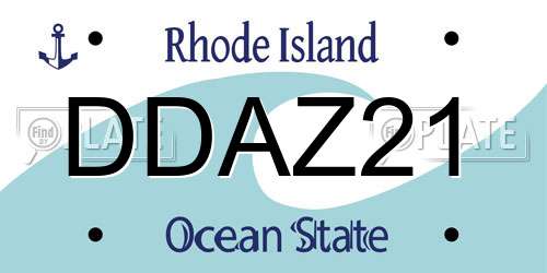 DDAZ21 Rhode Island License Plate