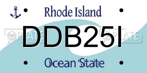 DDB25I Rhode Island License Plate