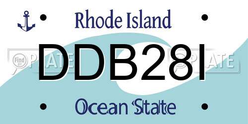 DDB28I Rhode Island License Plate