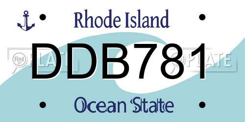 DDB781 Rhode Island License Plate