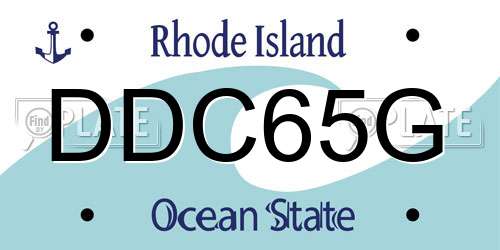 DDC65G Rhode Island License Plate