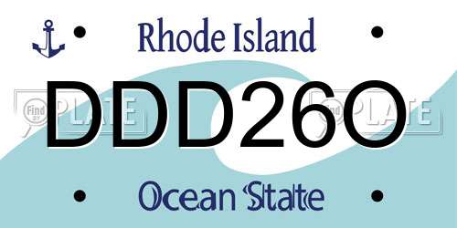 DDD26O Rhode Island License Plate