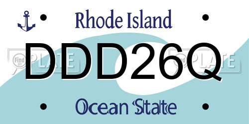 DDD26Q Rhode Island License Plate