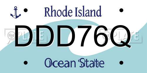 DDD76Q Rhode Island License Plate