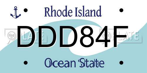 DDD84F Rhode Island License Plate