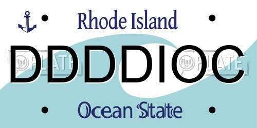 DDDDIOC Rhode Island License Plate