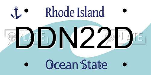 DDN22D Rhode Island License Plate