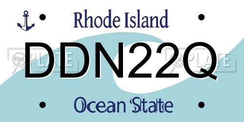 DDN22Q Rhode Island License Plate