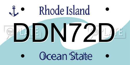 DDN72D Rhode Island License Plate