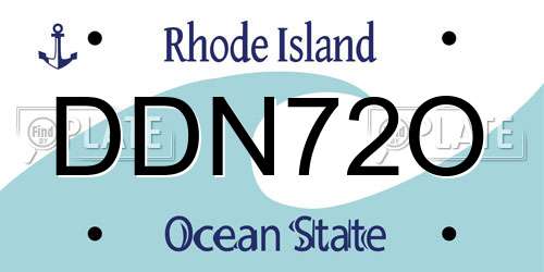 DDN72O Rhode Island License Plate