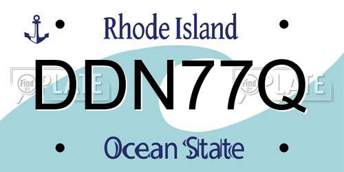 DDN77Q Rhode Island License Plate