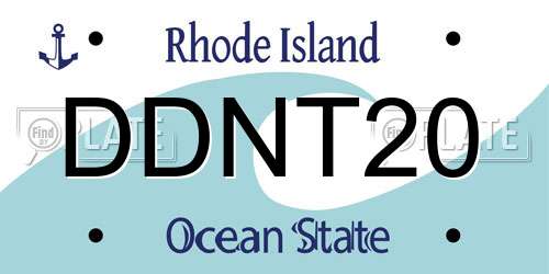 DDNT20 Rhode Island License Plate