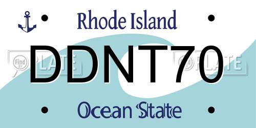 DDNT70 Rhode Island License Plate