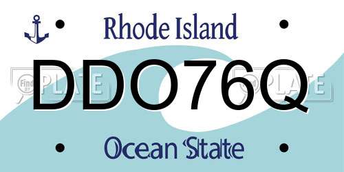 DDO76Q Rhode Island License Plate