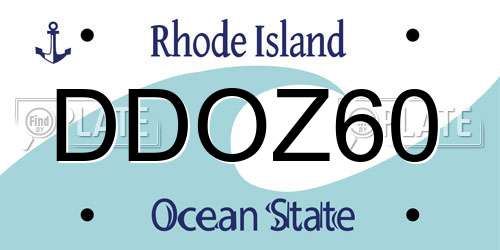 DDOZ60 Rhode Island License Plate