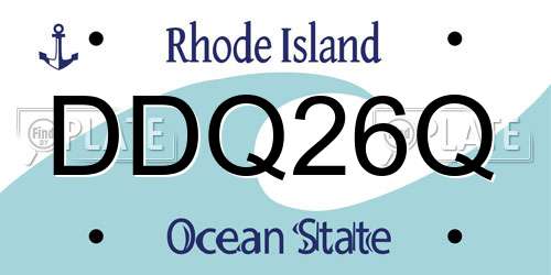 DDQ26Q Rhode Island License Plate
