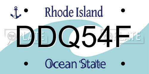 DDQ54F Rhode Island License Plate