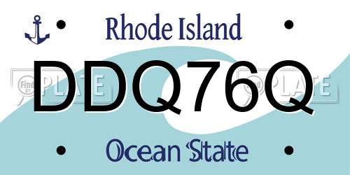 DDQ76Q Rhode Island License Plate
