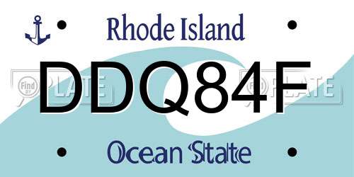 DDQ84F Rhode Island License Plate
