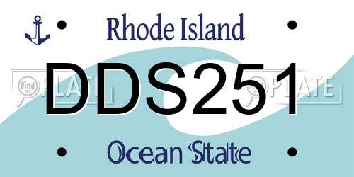 DDS251 Rhode Island License Plate
