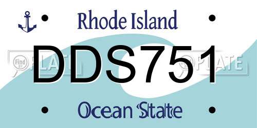 DDS751 Rhode Island License Plate
