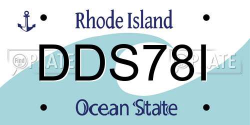 DDS78I Rhode Island License Plate