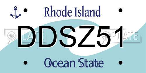 DDSZ51 Rhode Island License Plate