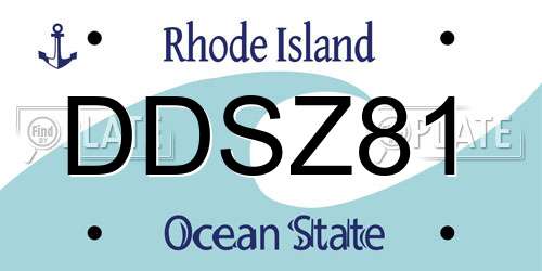 DDSZ81 Rhode Island License Plate